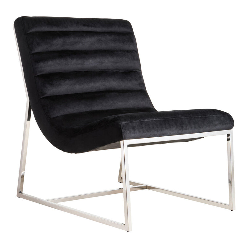 Midnight Velvet Curving Profile Lounge Chair | Vogue