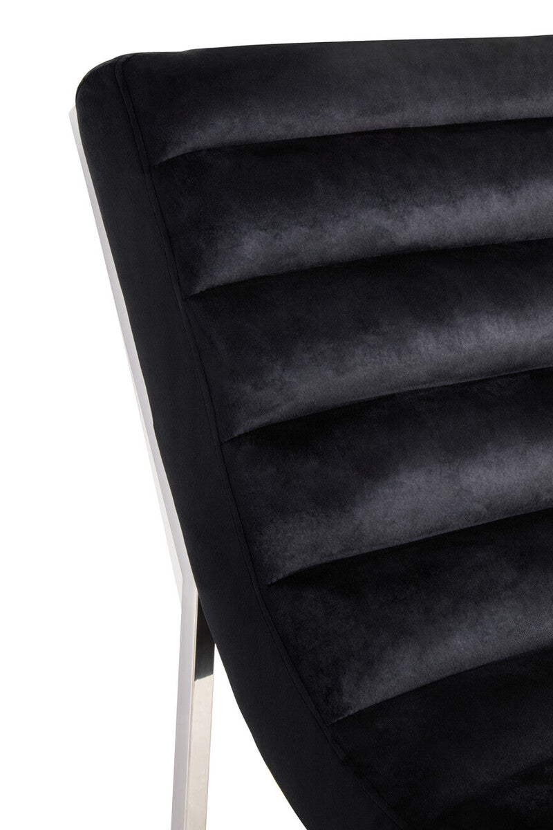 Midnight Velvet Curving Profile Lounge Chair | Vogue