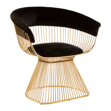 Black Velvet and Gold Finish Chair | Vogue