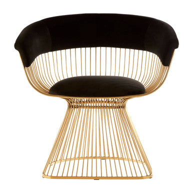 Black Velvet and Gold Finish Chair | Vogue