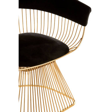 Black Velvet and Gold Finish Chair | Vogue