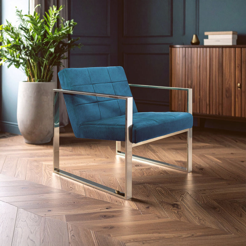 Teal Velvet Lounge Chair | Vogue