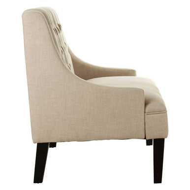 High Back Natural Linen Bench | Doucet