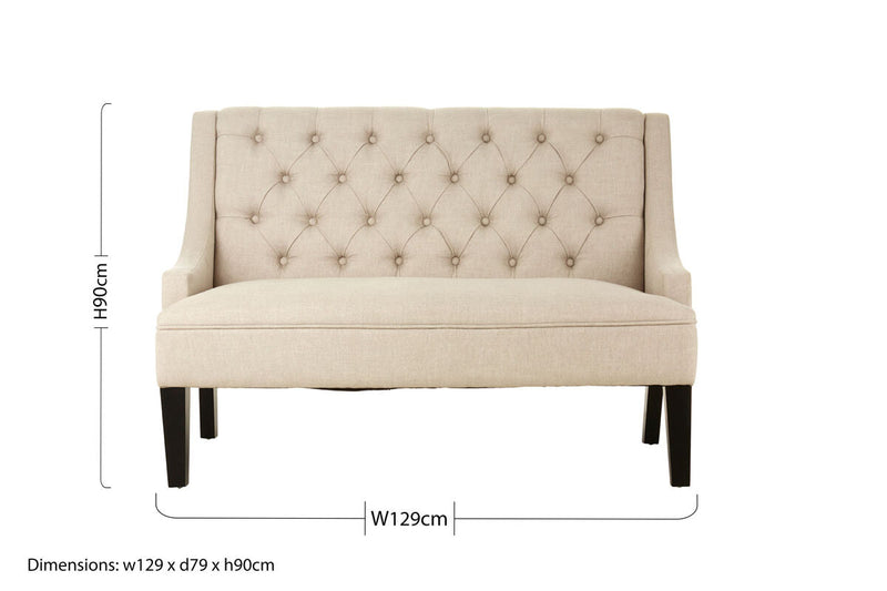 High Back Natural Linen Bench | Doucet