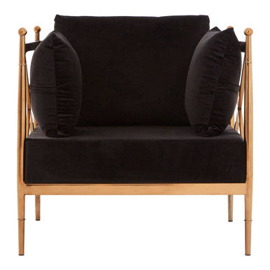 Chair with Rose Gold Finished Metal Arms | Novo