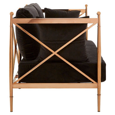 2 Seater Rose Gold Lattice Arms Sofa | Novo