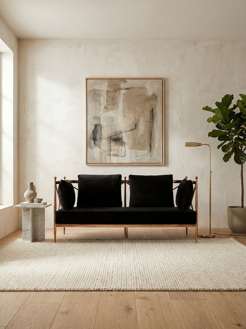 2 Seater Rose Gold Lattice Arms Sofa | Novo