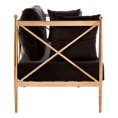 3 Seater Rose Gold Lattice Arms Sofa | Novo