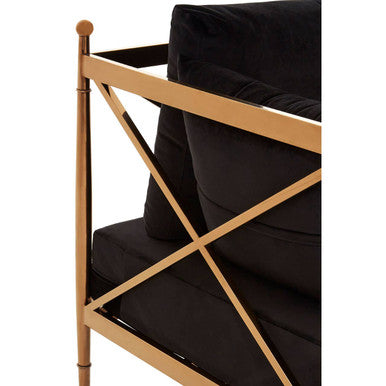 3 Seater Rose Gold Lattice Arms Sofa | Novo
