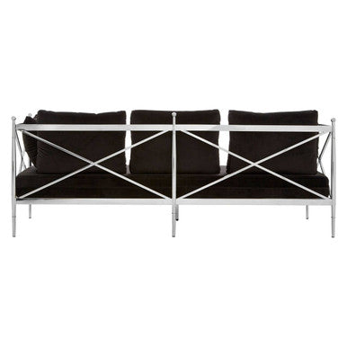 3 Seater Sofa with Silver Lattice Sides | Novo