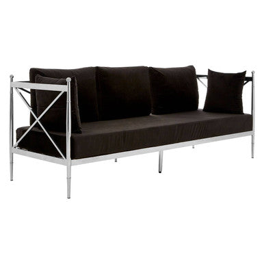 3 Seater Sofa with Silver Lattice Sides | Novo