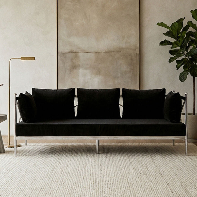 3 Seater Sofa with Silver Lattice Sides | Novo