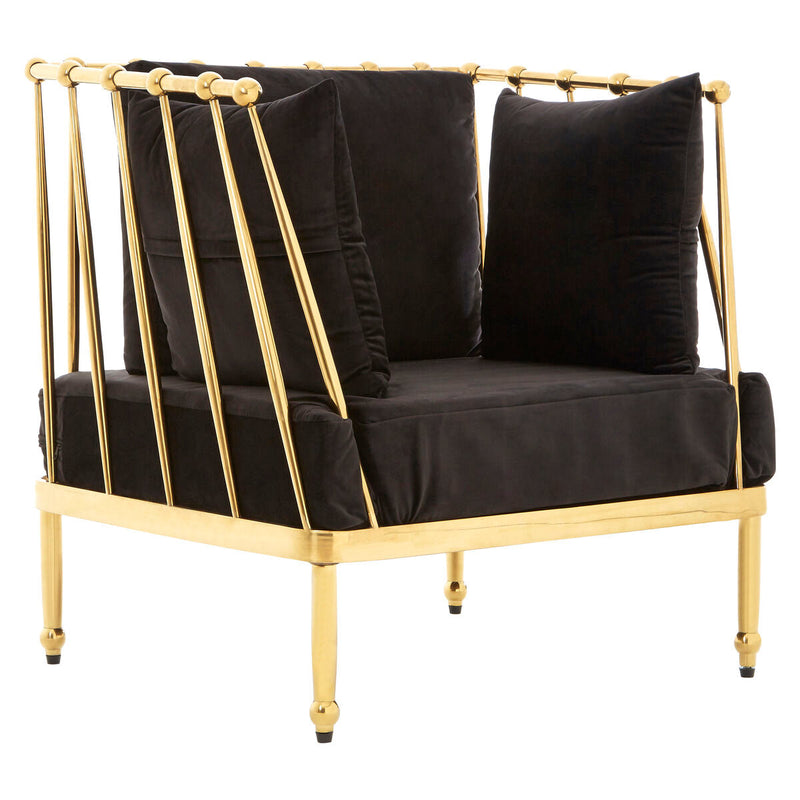 Chair with Gold Finish Tapered Arms | Novo