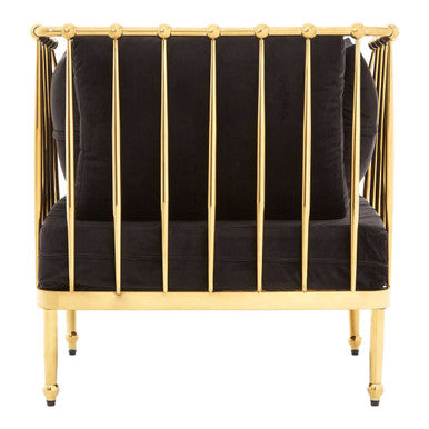 Chair with Gold Finish Tapered Arms | Novo