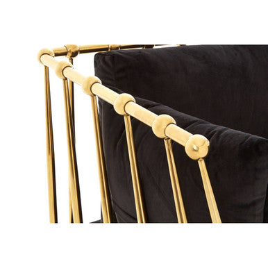 Chair with Gold Finish Tapered Arms | Novo