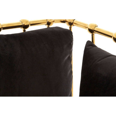 Chair with Gold Finish Tapered Arms | Novo