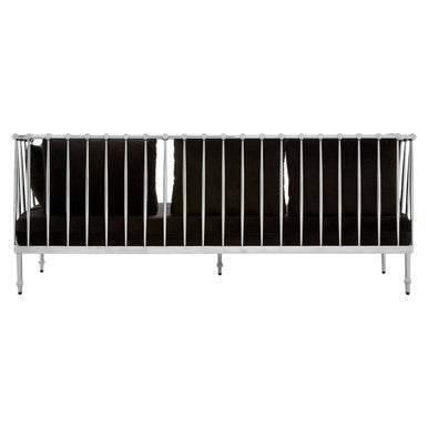 3 Seater Silver Finish Tapered Arms Sofa | Novo