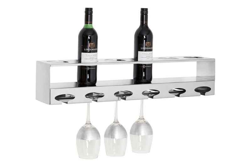 6 Bottle Silver Finish Wine Rack | Novo