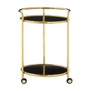Round Gold Finish Trolley | Novo