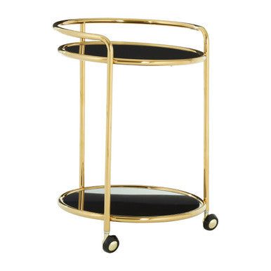 Round Gold Finish Trolley | Novo