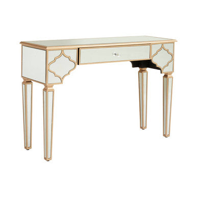 Mirrored Glass Console Table with Gold Finish | Grazia