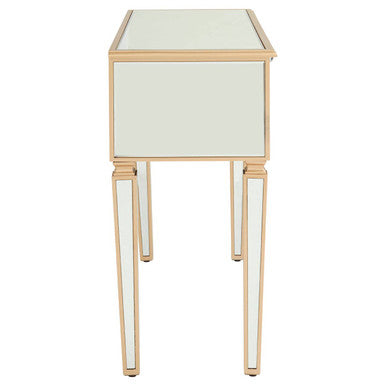 Mirrored Glass Console Table with Gold Finish | Grazia