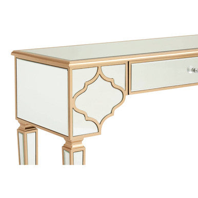 Mirrored Glass Console Table with Gold Finish | Grazia