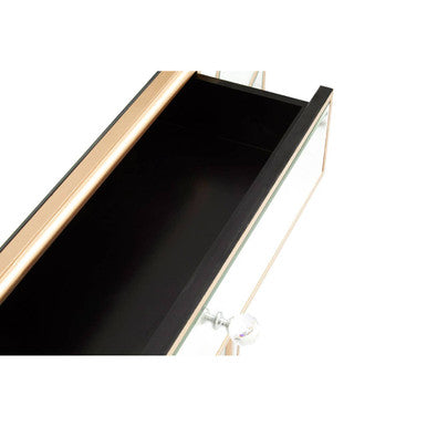 Mirrored Glass Console Table with Gold Finish | Grazia