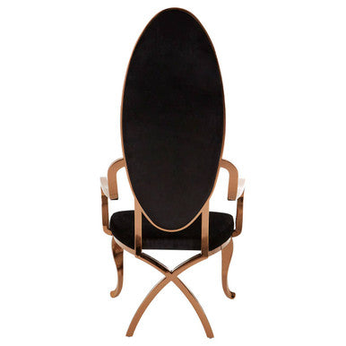Black Velvet and Rose Gold Baroque Chair | Novara
