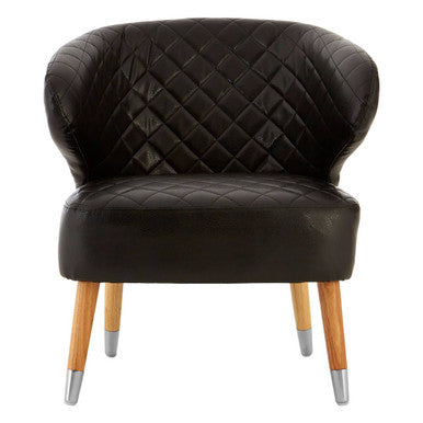 Black Leather Effect Accent Chair | Richy