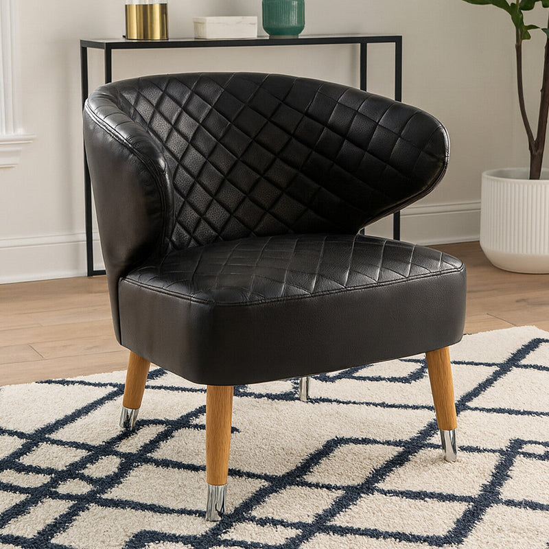 Black Leather Effect Accent Chair | Richy