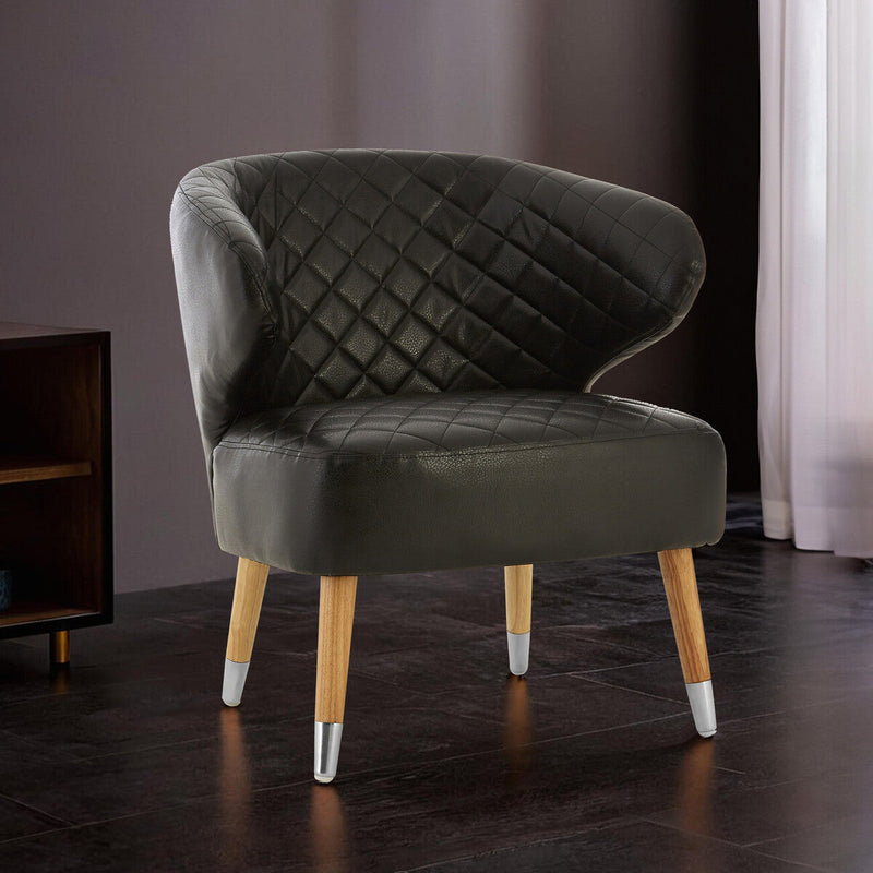Black Leather Effect Accent Chair | Richy