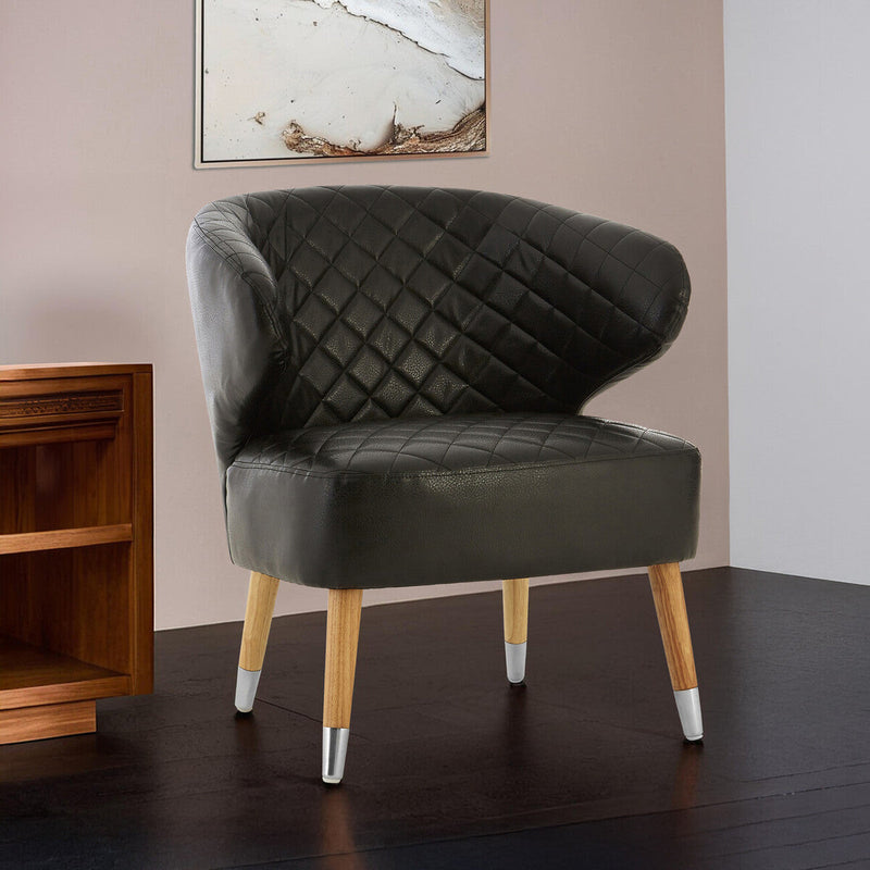 Black Leather Effect Accent Chair | Richy