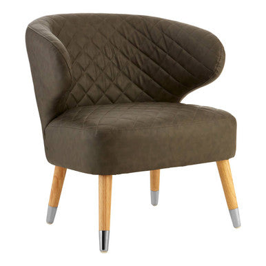 Brown Leather Effect Accent Chair | Richy