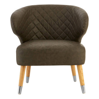 Brown Leather Effect Accent Chair | Richy