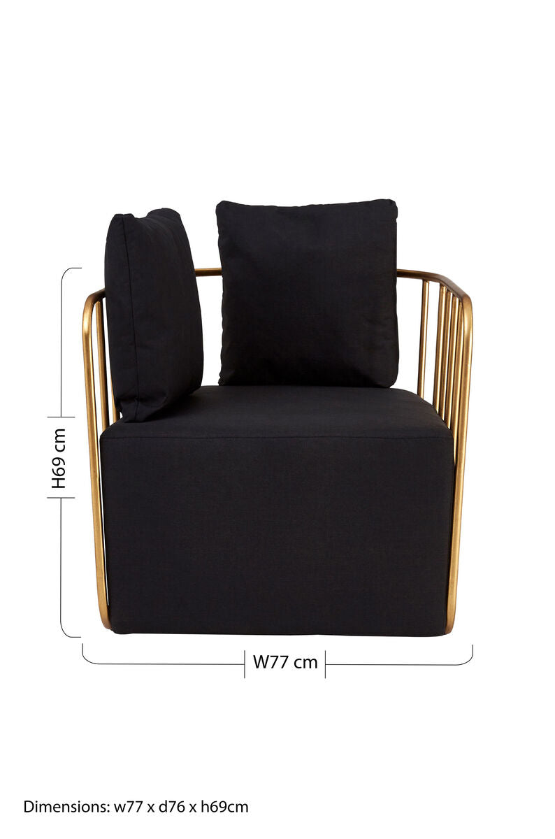 Black Linen Chair | Rosina