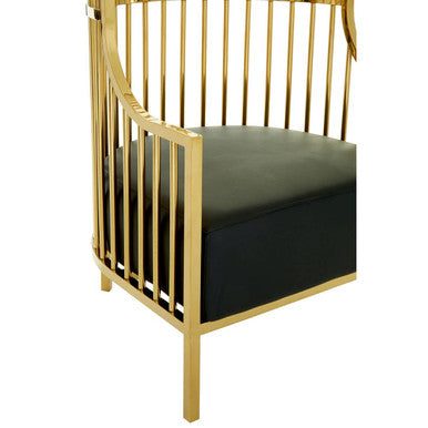 Gold Finish Dome Cage Chair | Eliza