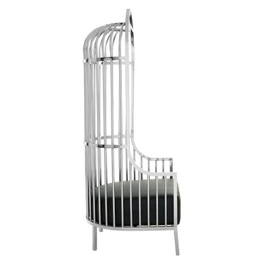Silver Finish Dome Cage Chair | Eliza