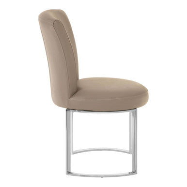 Grey Faux Leather Dining Chair | Eliza