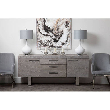 Grey Velvet Dining Chair with Silver Finish Legs | Eliza