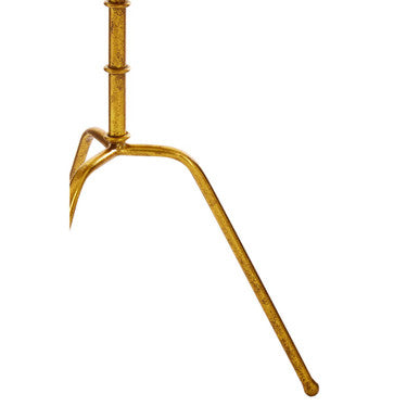 Distressed Gold Steel Accent Table with Bamboo Stand | Monroe