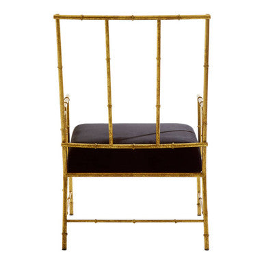 Gold and Black Velvet Accent Chair | Monroe