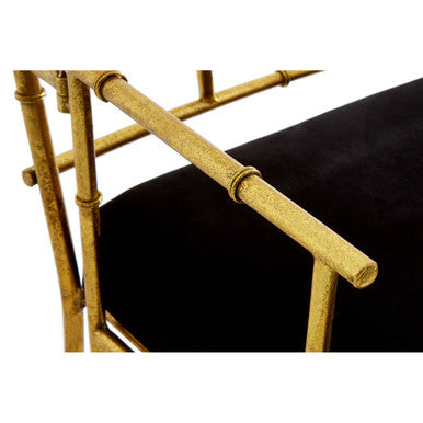 Gold and Black Velvet Accent Chair | Monroe