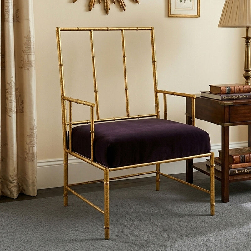 Gold and Black Velvet Accent Chair | Monroe