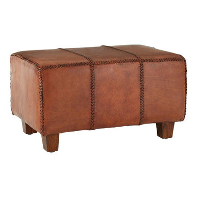 Leather Bench with Teak Wood Legs | Inca