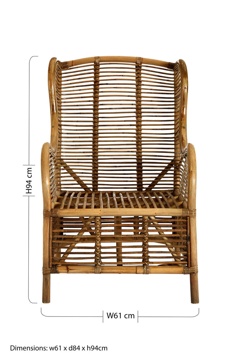 Grey Natural Kubu Rattan Chair | Manado
