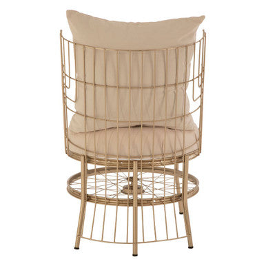 Champagne Gold Finish Wheel Design Chair | Mantis