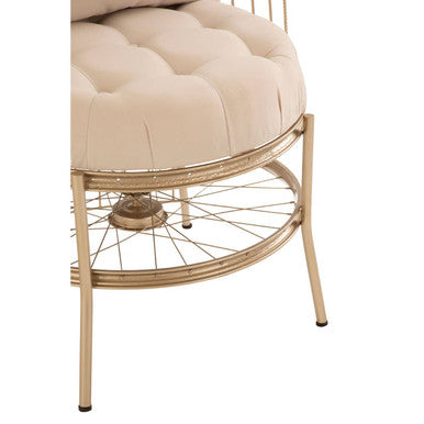 Champagne Gold Finish Wheel Design Chair | Mantis