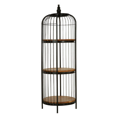 Small Black Finish Birdcage Shelf Unit | Mantis