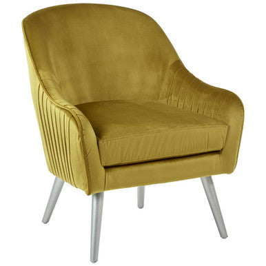 Mustard Velvet Armchair | Louxor